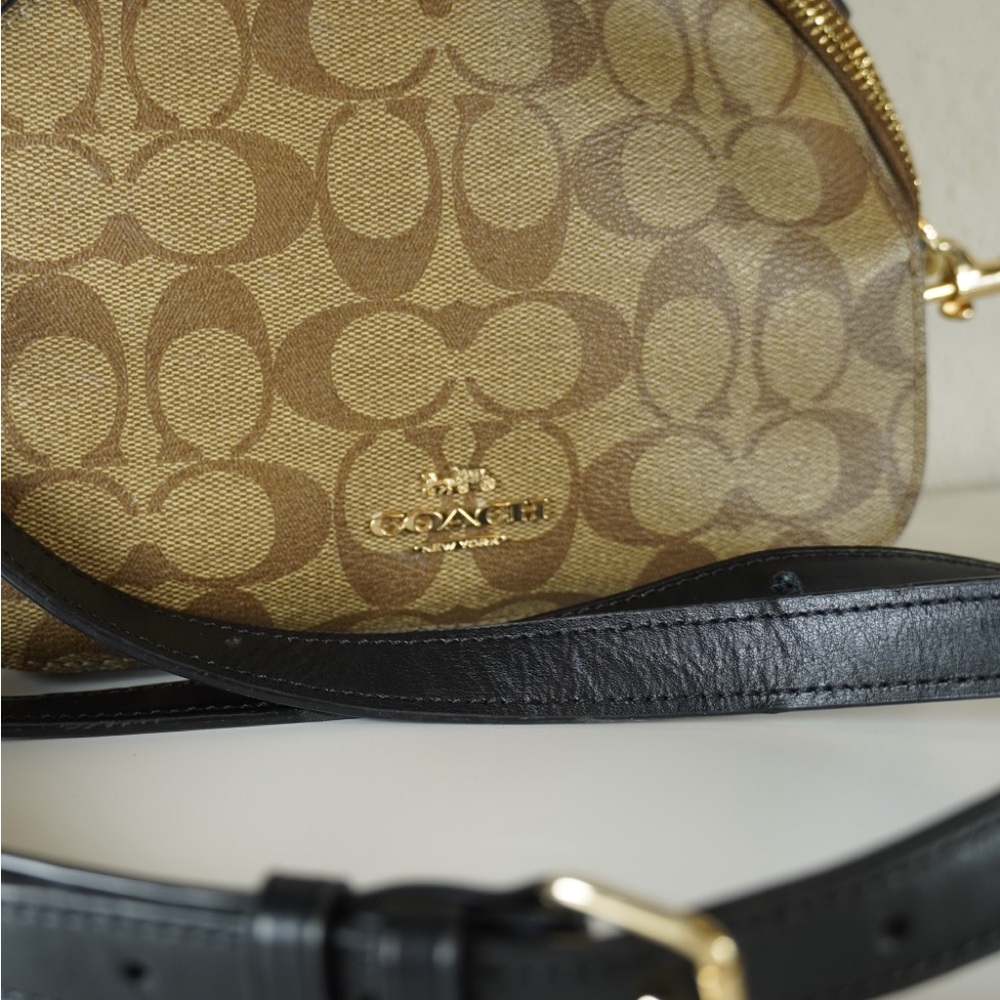 Coach Preloved Serena Satchel In Signature Canvas Bag Khaki - Picture 6 of 7